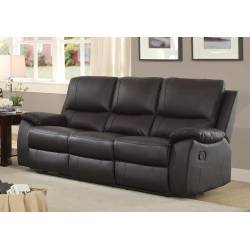 Greeley Double Reclining Sofa - Top Grain Leather Match - Brown